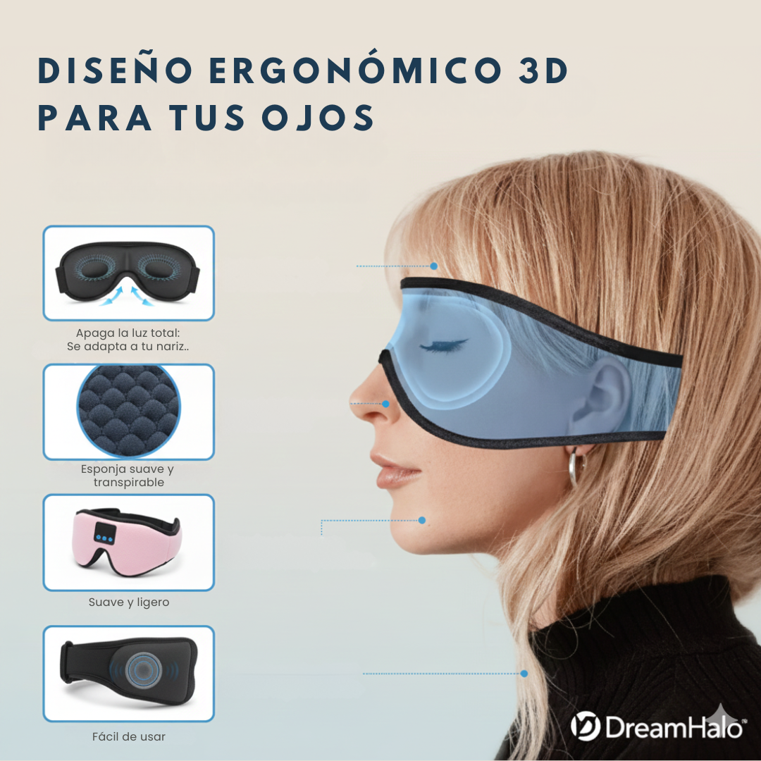 Máscara de Sueño Profundo con Bluetooth y Blackout Total